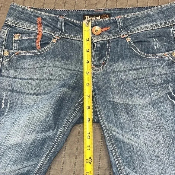 Rewind Cropped Denim Jeans with pink stitch detail size 3 - Picture 9 of 10